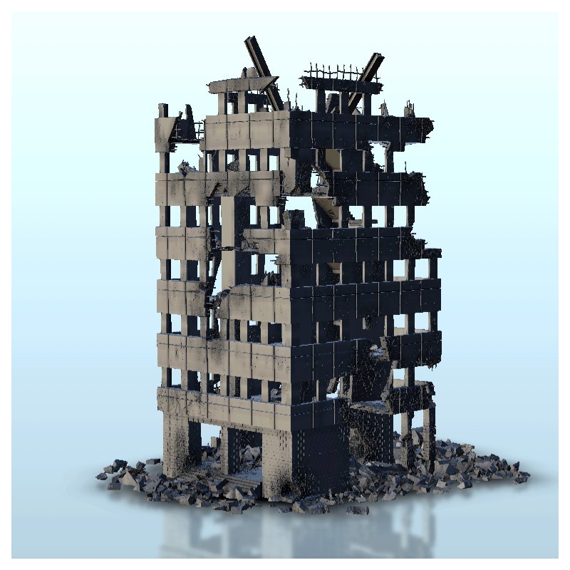 Destroyed modern appartment block 3
