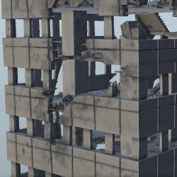 Destroyed modern appartment block 3