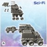 Set de véhicules de transport futuristes avec variantes et remorque (10)