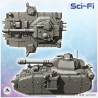Futuristic super-heavy tank with turret, autocannon and bolters (12)