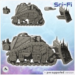 Ork tank with large front blade and armored cab (14)