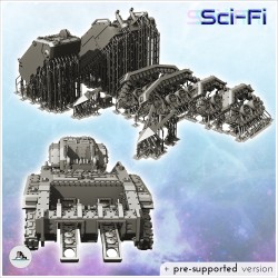 Mine-clearing engineer's armored vehicle with armored cab and support trailer (26)