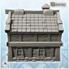 Maison médiévale à étage et toit en ardoises (1)