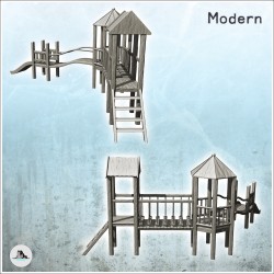 Modern children's play structure with slide (8)