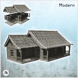 Long modern house with...