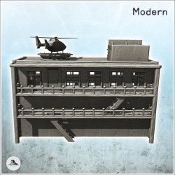 Centre hospitalier hôpital moderne avec morgue et hélicoptère sur toit (8)