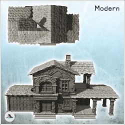 Grande maison moderne avec garage pour véhicule et étage à balcon (9)