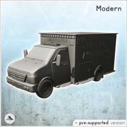 Modern Ford ambulance with flashing light (1)