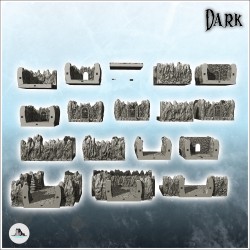 Large modular set of cave galleries for dungeon with evil accessories (1)