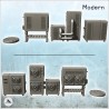 Set of modern exterior accessories of buildings with air conditioner (2)