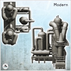 Grande raffinerie industrielle avec systèmes de tuyaux et de cuves (19)