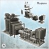 Grand four métallurgique industriel moderne avec cuves et tuyaux d'évacuation (20)