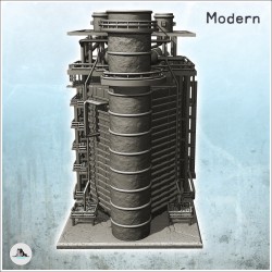 Large modern industrial metallurgical furnace with tanks and drain pipes (20)