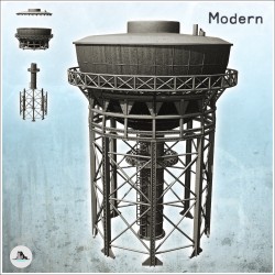 Industrial tower with tank...