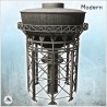 Industrial tower with tank at the top and metal structure (21)
