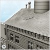 Large modern brick industrial production plant with flat roof double vats on roof (23)
