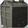 Large modern brick industrial production plant with flat roof double vats on roof (23)