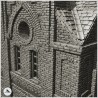 Large modern industrial brick tower with access staircase and gothic shaped windows (25)