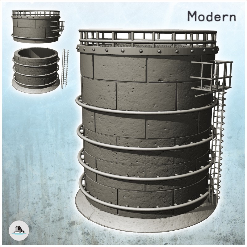 Chemical or industrial oil storage tank with access ladder (31)
