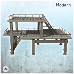 Plate-forme industrielle en métal moderne avec étage et escaliers (32)
