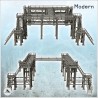 Grande plate-forme industrielle en métal moderne avec multiples escaliers (33)