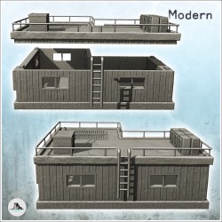 Habitation préfabriquée industrielle moderne en coin avec escalier et système de ventilation (34)