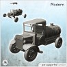 Retro car with four wheels and storage tanks in the back (12)