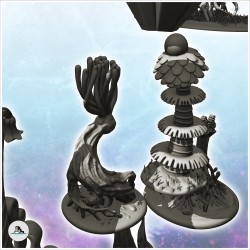 Set of alien mushroom plants (6)