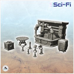 Steampunk bar accessories set with counter (1)