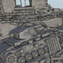 Ruin with Panzer III wreckage |  | Hartolia miniatures