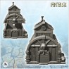 Steampunk building with exterior pipes and rounded roof (2)