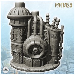 Steampunk house with tower...