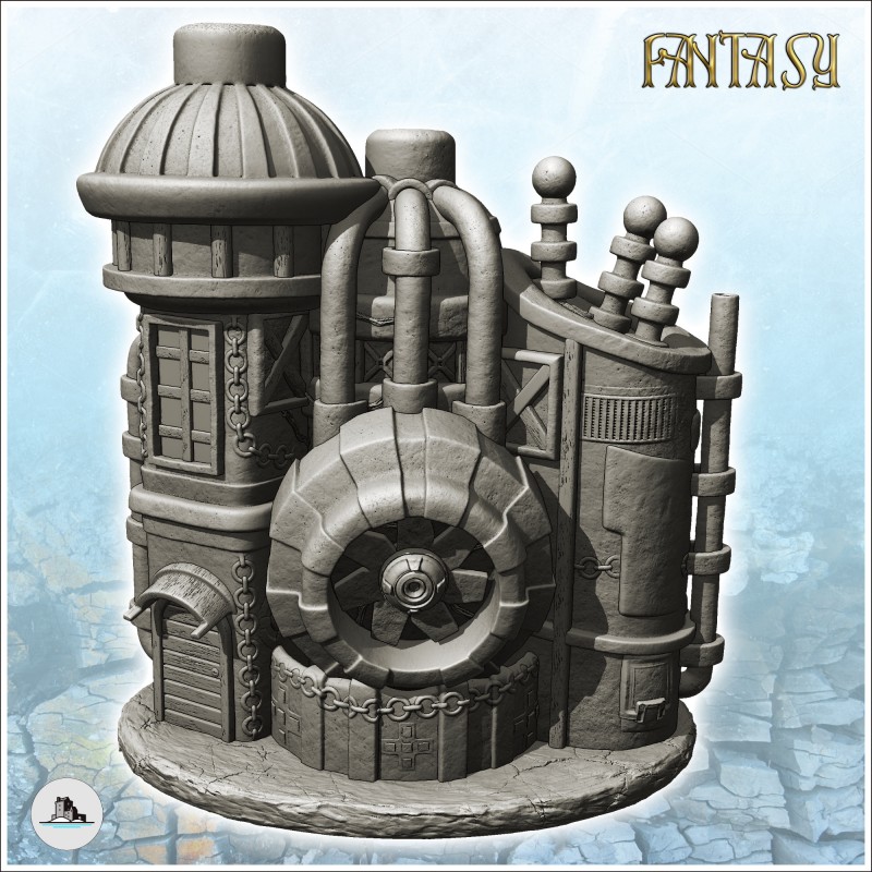 Steampunk house with tower and ion antennas (4)