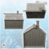 Medieval wooden warehouse with slate roof and chimney (6)