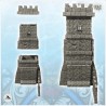 Medieval cut stone defense tower with adjoining walls (13)