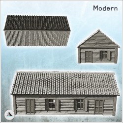 Traditional wooden house with large entrance canopy and tiled roof (15)