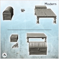 Set d'intérieur moderne avec piège et meubles (1)