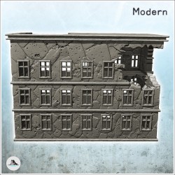 Modern ruined building with two floors and flat roof (5)