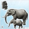 Set d'éléphants d'Afrique avec adulte et enfant (7)