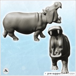 Hippopotame avec gueule ouverte (11)