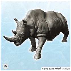 African rhinoceros with...