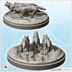 Set de trois loups en meute avec socle (24)