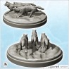 Set of three wolves in a pack with base (24)
