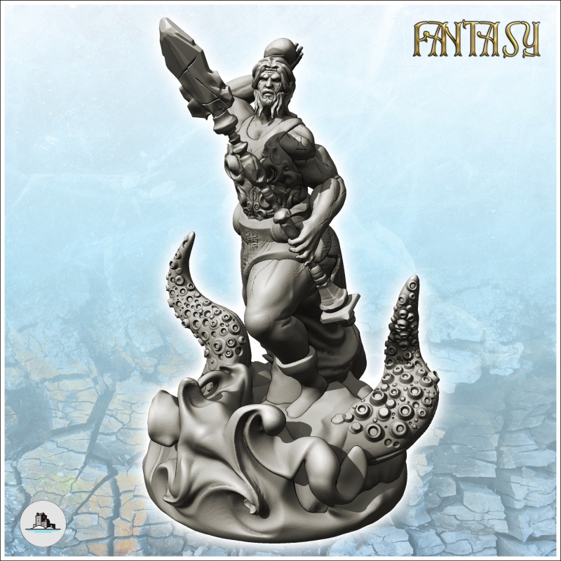 Poseidon Neptune with Tentacle Base and Spear (4)