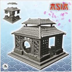 Oriental altar with round...