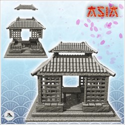 Oriental altar with round openings and curved double roof (2)
