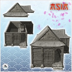 Oriental house with curved roof and balustraded awning (5)