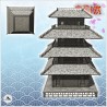 Large four-storey oriental pagoda with carved wooden platform (7)