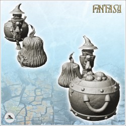 Set of Halloween accessories with witch and pumpkin head (2)