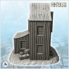 Wooden building with multiple curved roofs and exterior accessories (3)